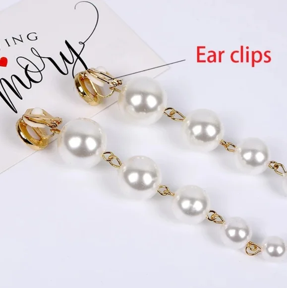Clip On Lightweight Pearly Earrings - Picture 5 of 5